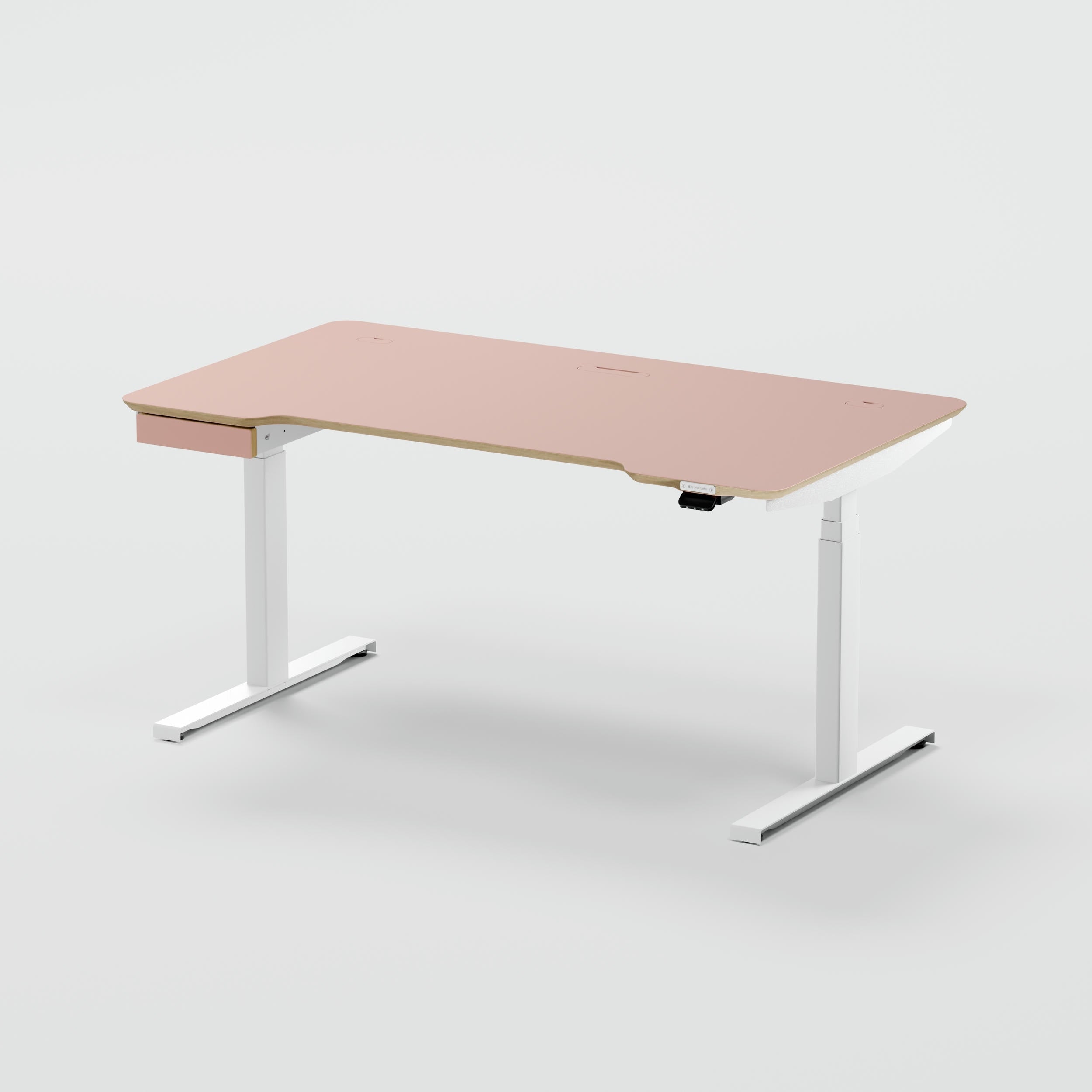Standing desk Lato Pro Pink with CabelGenius
