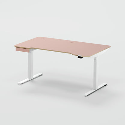 Standing desk Lato Pro Pink with CabelGenius