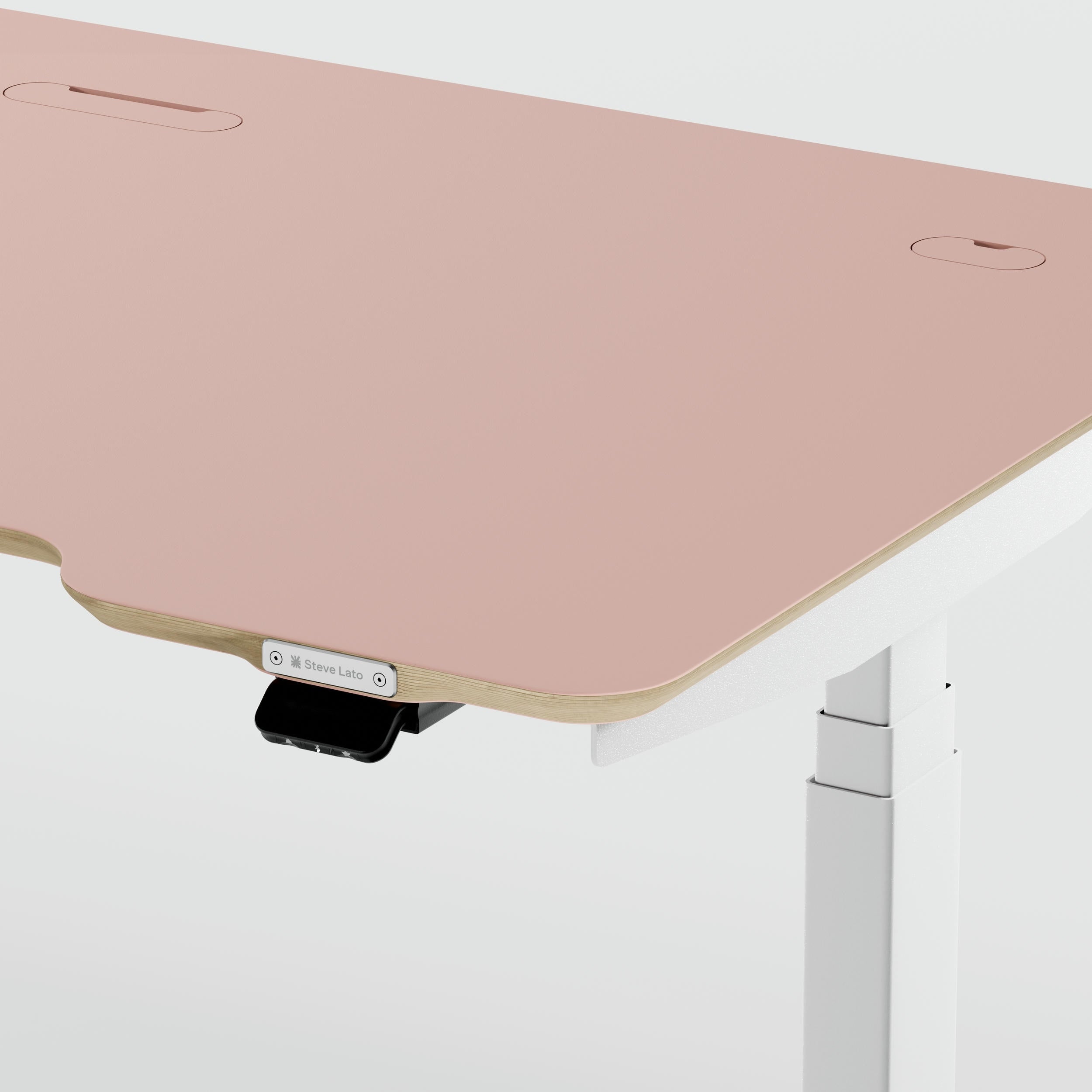 Standing desk Lato Pro Pink with CabelGenius