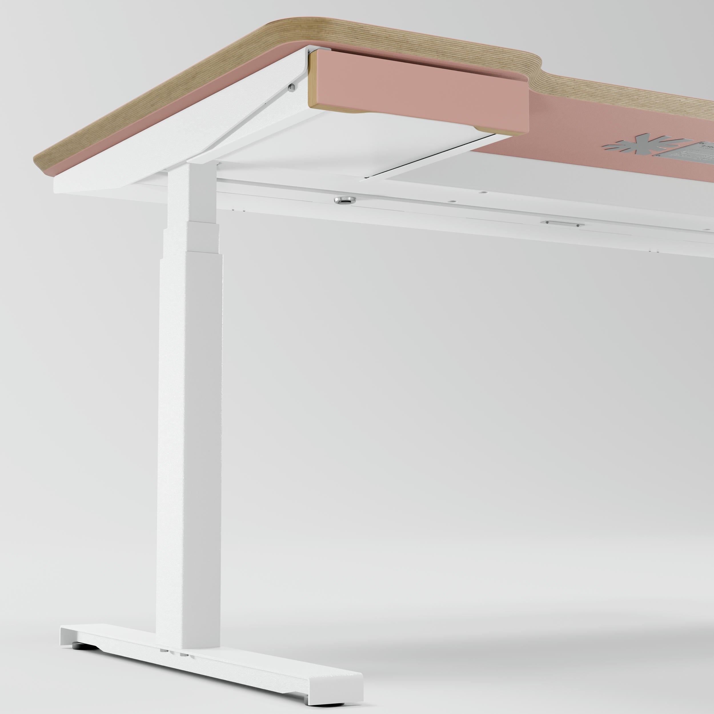 Standing desk Lato Pro Pink with CabelGenius