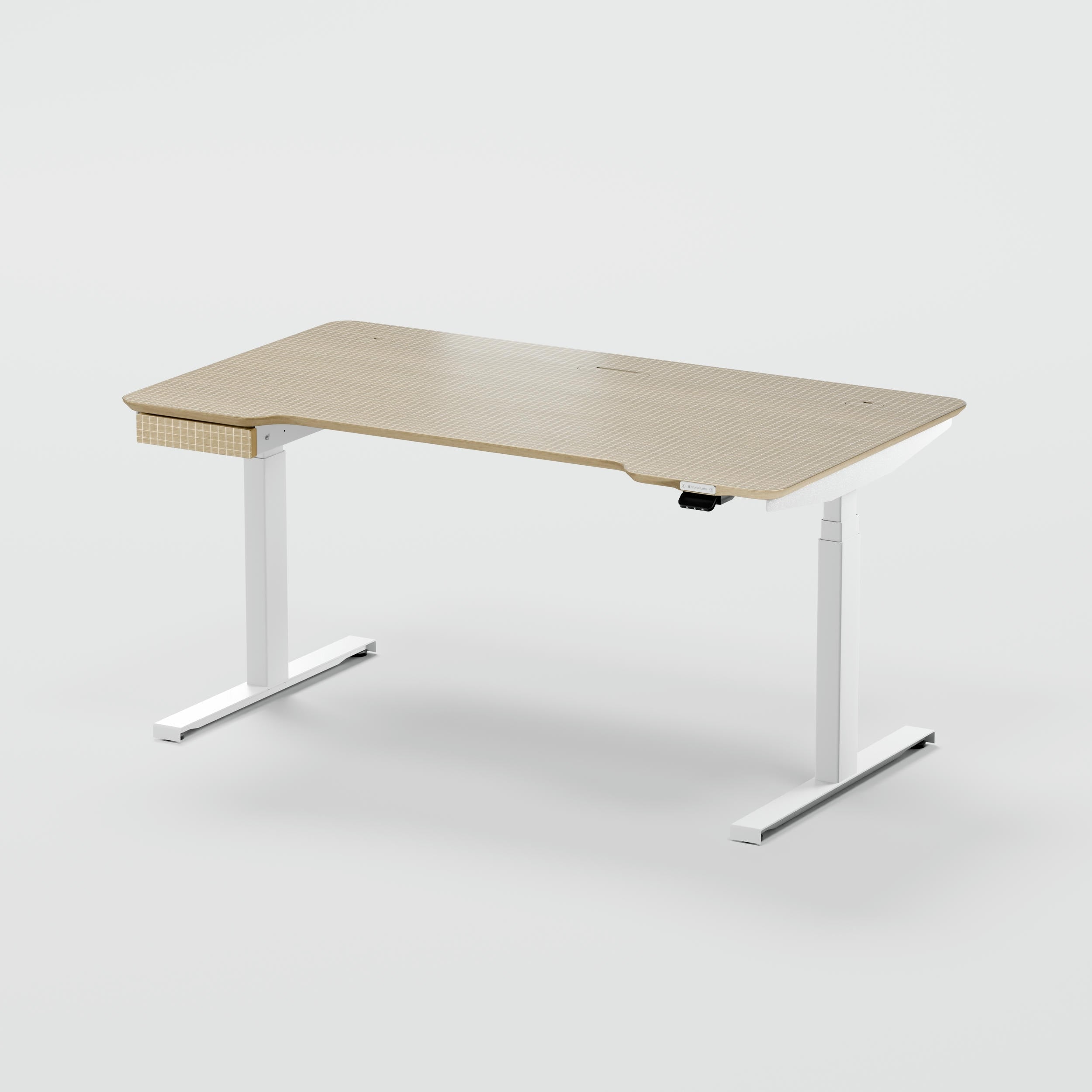 Standing desk Lato Pro Quadra Rovere with CabelGenius