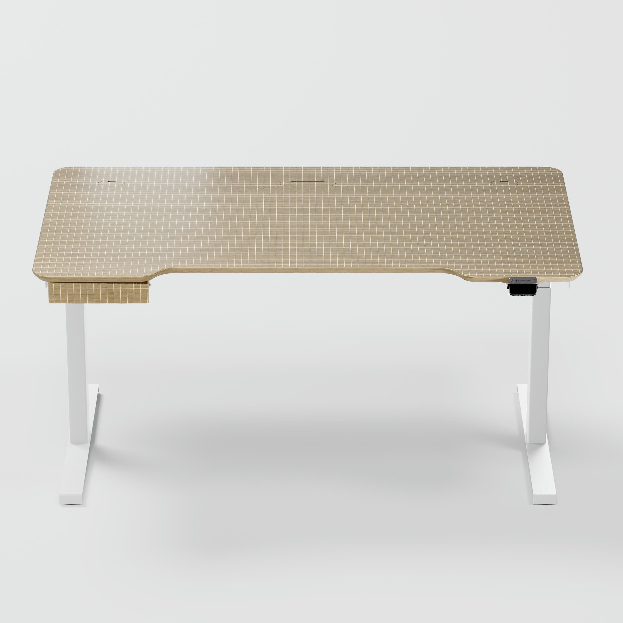 Standing desk Lato Pro Quadra Rovere with CabelGenius
