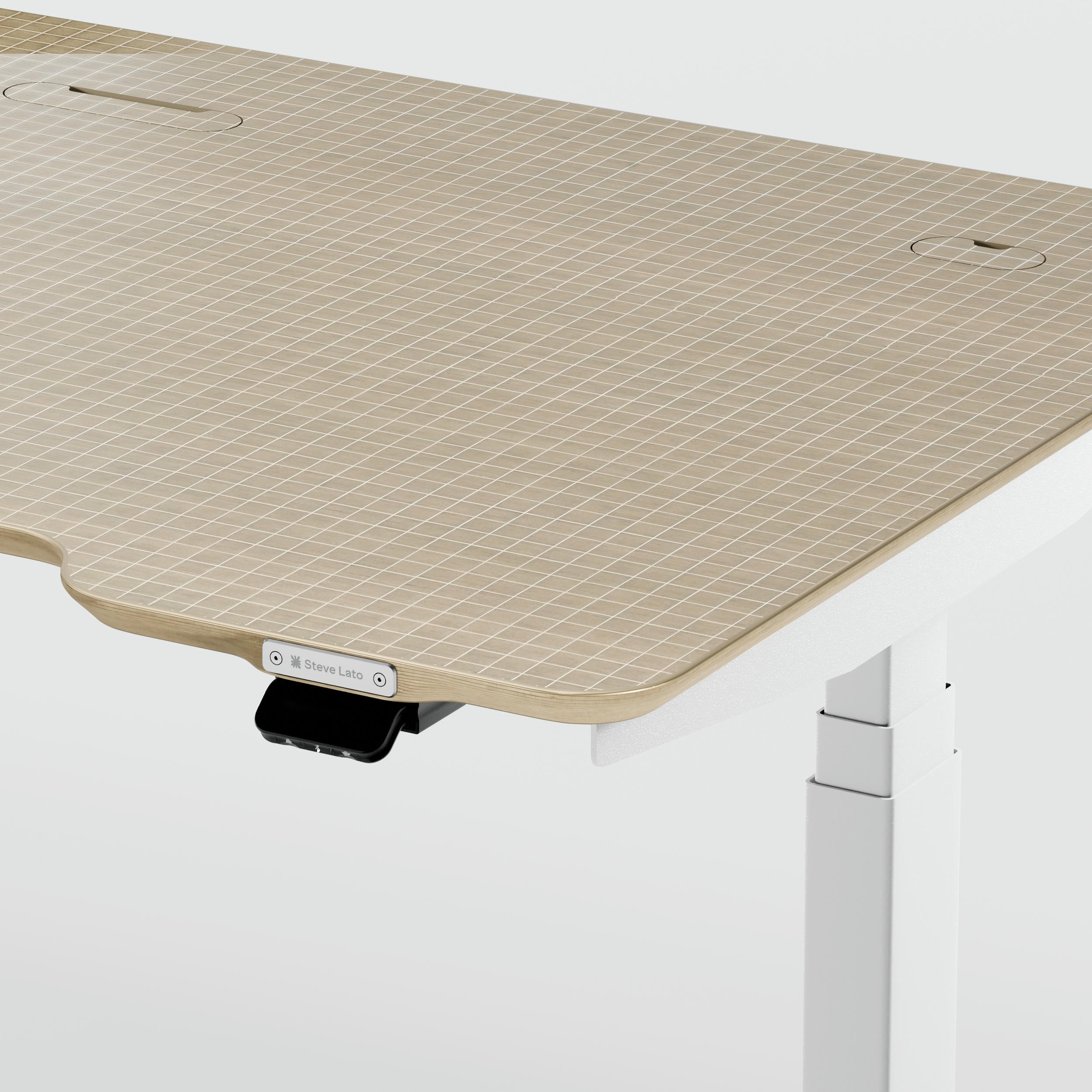 Standing desk Lato Pro Quadra Rovere with CabelGenius