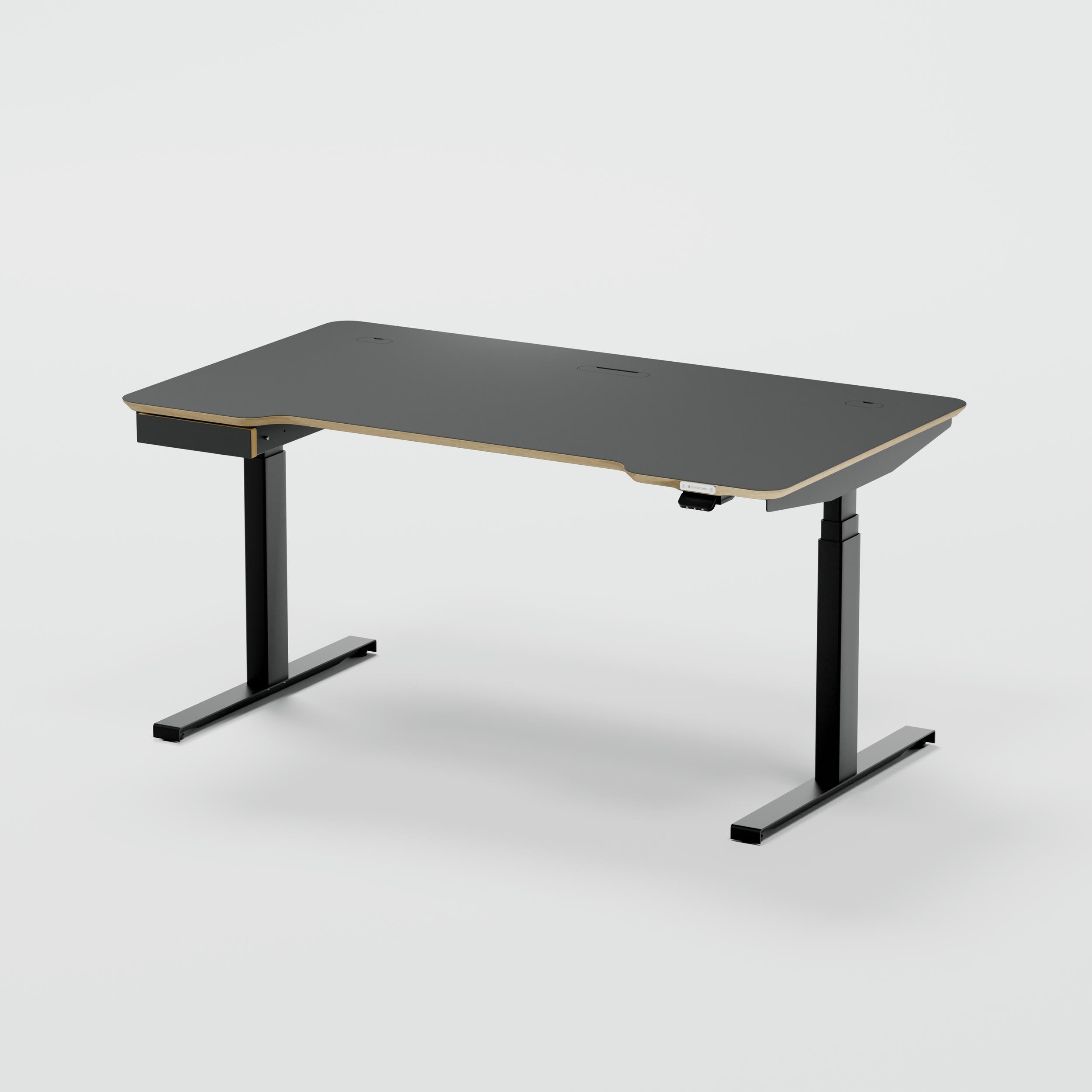 Standing desk Lato Pro Matt Black with CabelGenius