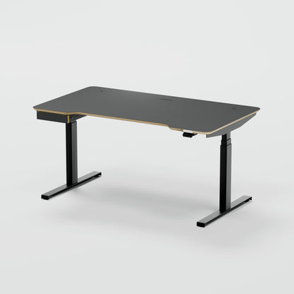 Standing desk Lato Pro Matt Black with CabelGenius