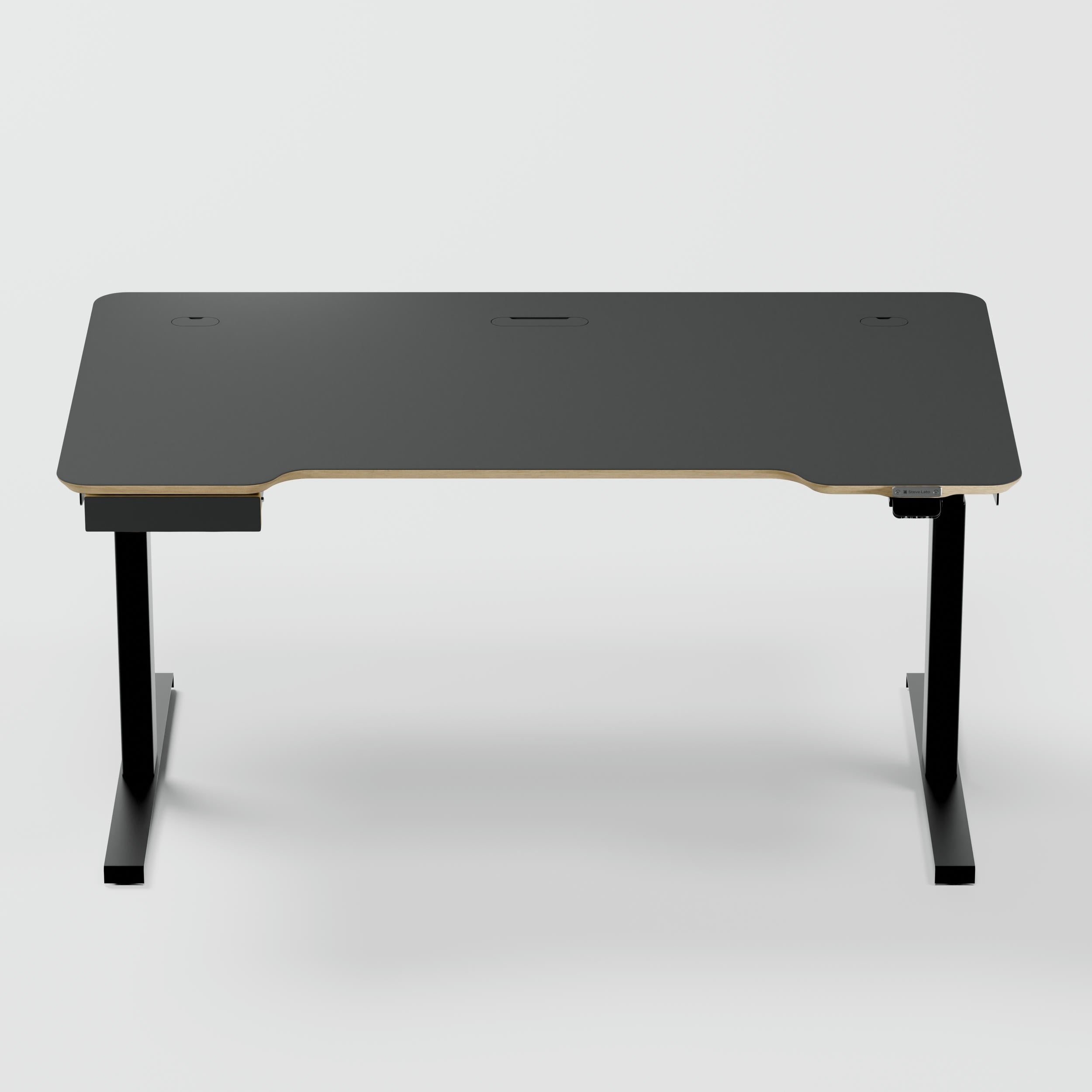 Standing desk Lato Pro Matt Black with CabelGenius