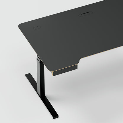Standing desk Lato Pro Matt Black with CabelGenius