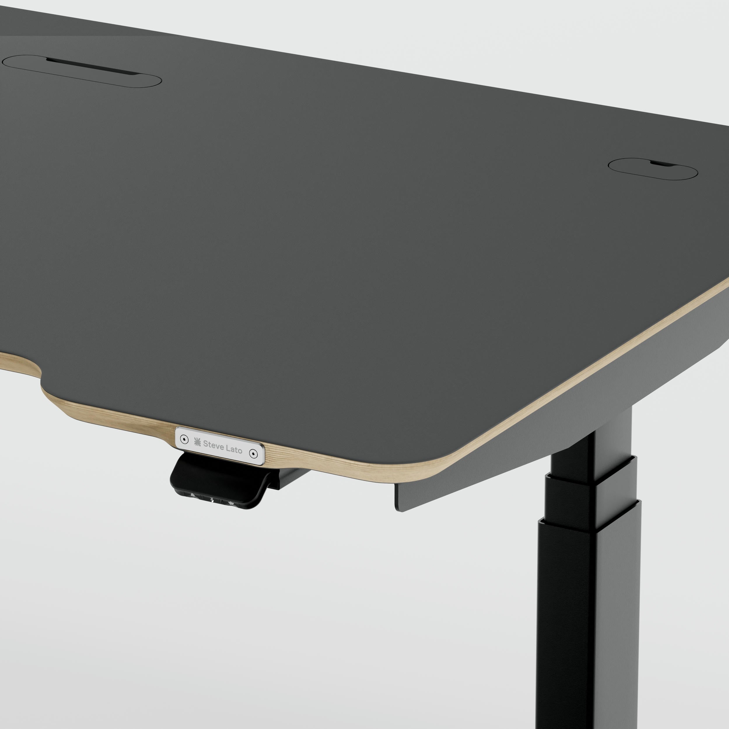 Standing desk Lato Pro Matt Black with CabelGenius