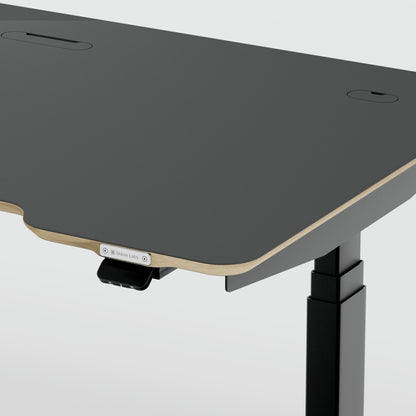 Standing desk Lato Pro Matt Black with CabelGenius