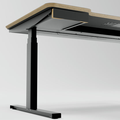 Standing desk Lato Pro Matt Black with CabelGenius