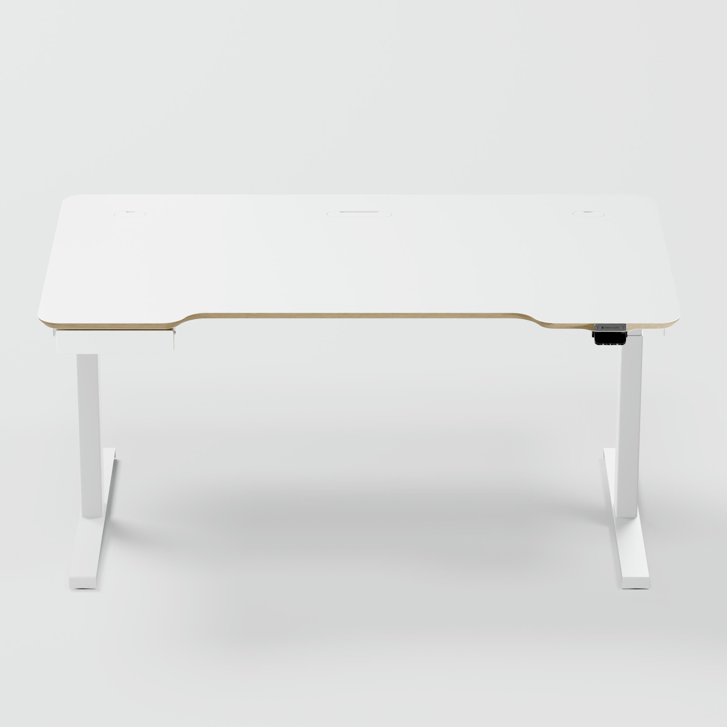 Standing desk Lato Pro Matt White with CabelGenius