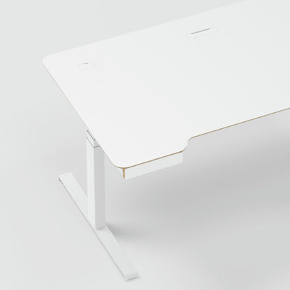 Standing desk Lato Pro Matt White with CabelGenius
