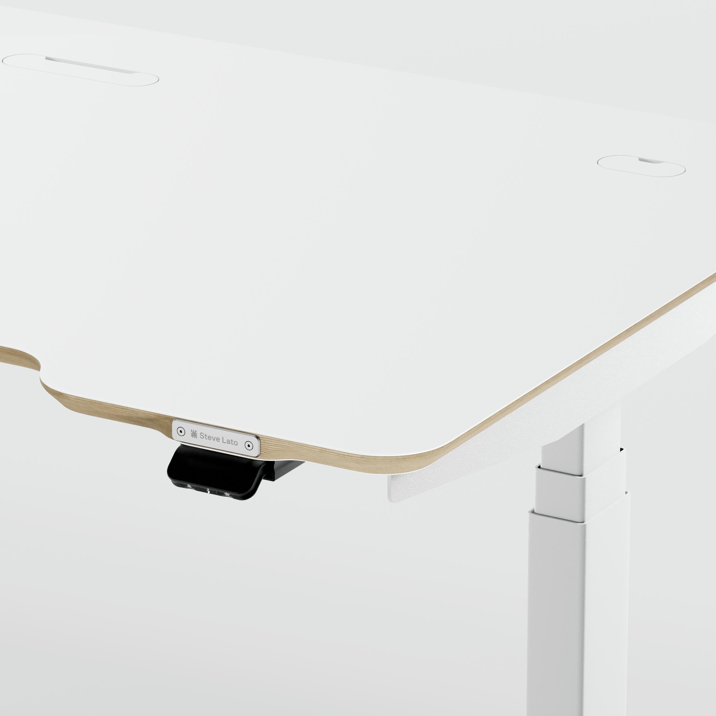 Standing desk Lato Pro Matt White with CabelGenius