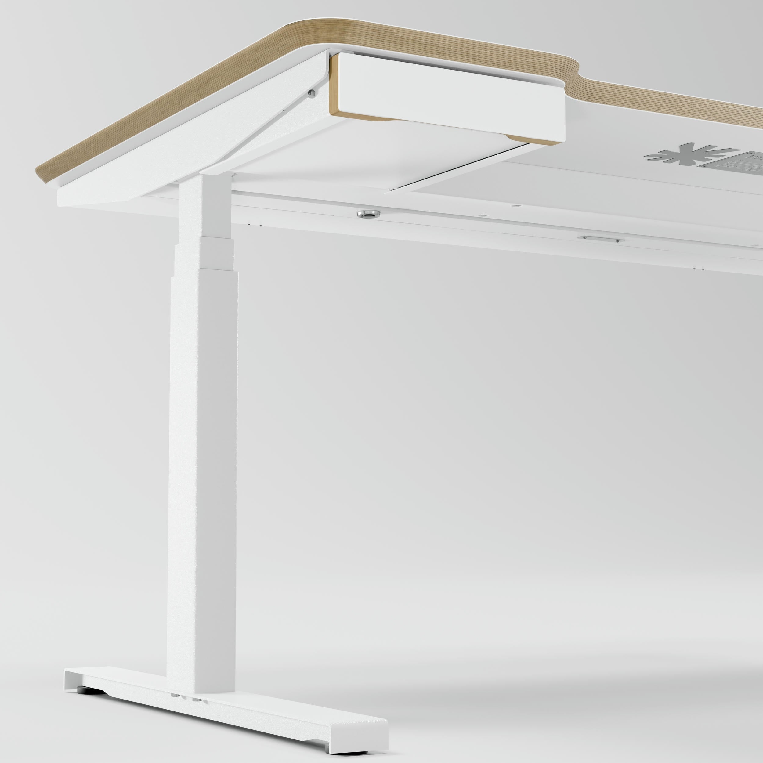 Standing desk Lato Pro Matt White with CabelGenius