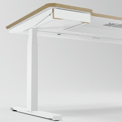 Standing desk Lato Pro Matt White with CabelGenius