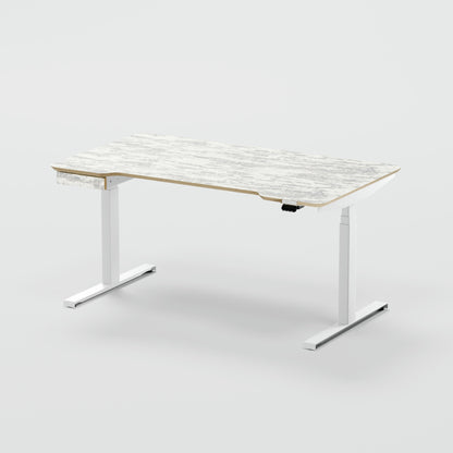 Standing desk Lato Pro Wooclé Grey with CabelGenius