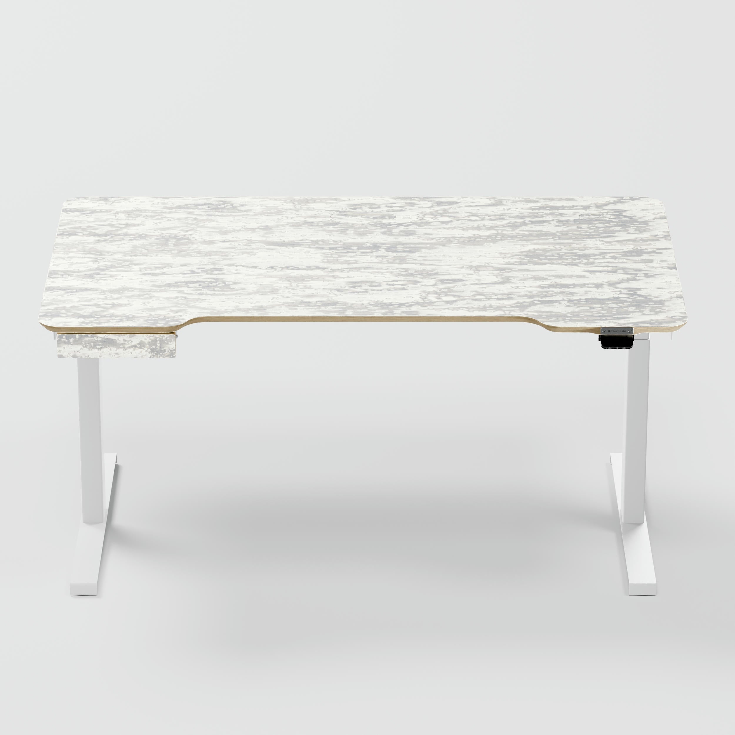 Standing desk Lato Pro Wooclé Grey with CabelGenius