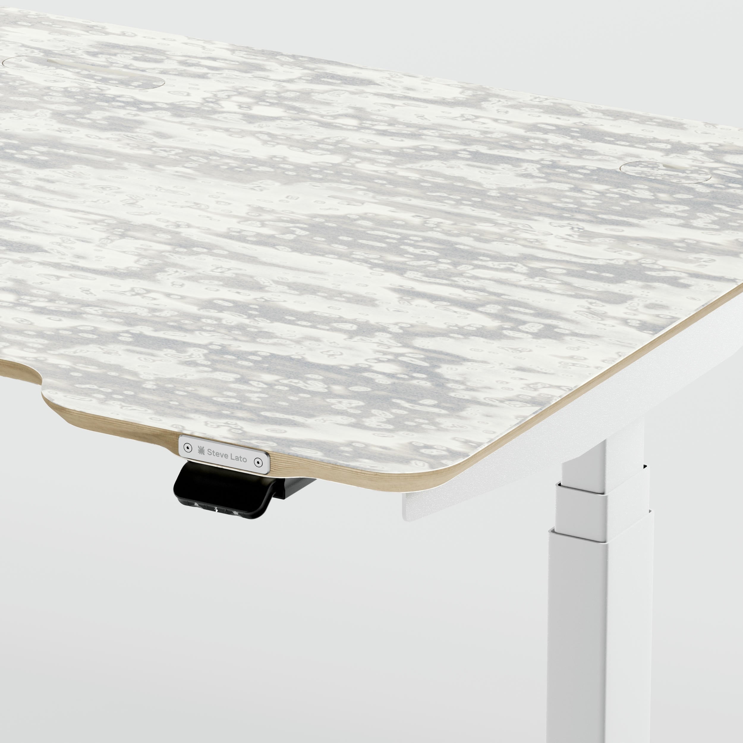 Standing desk Lato Pro Wooclé Grey with CabelGenius