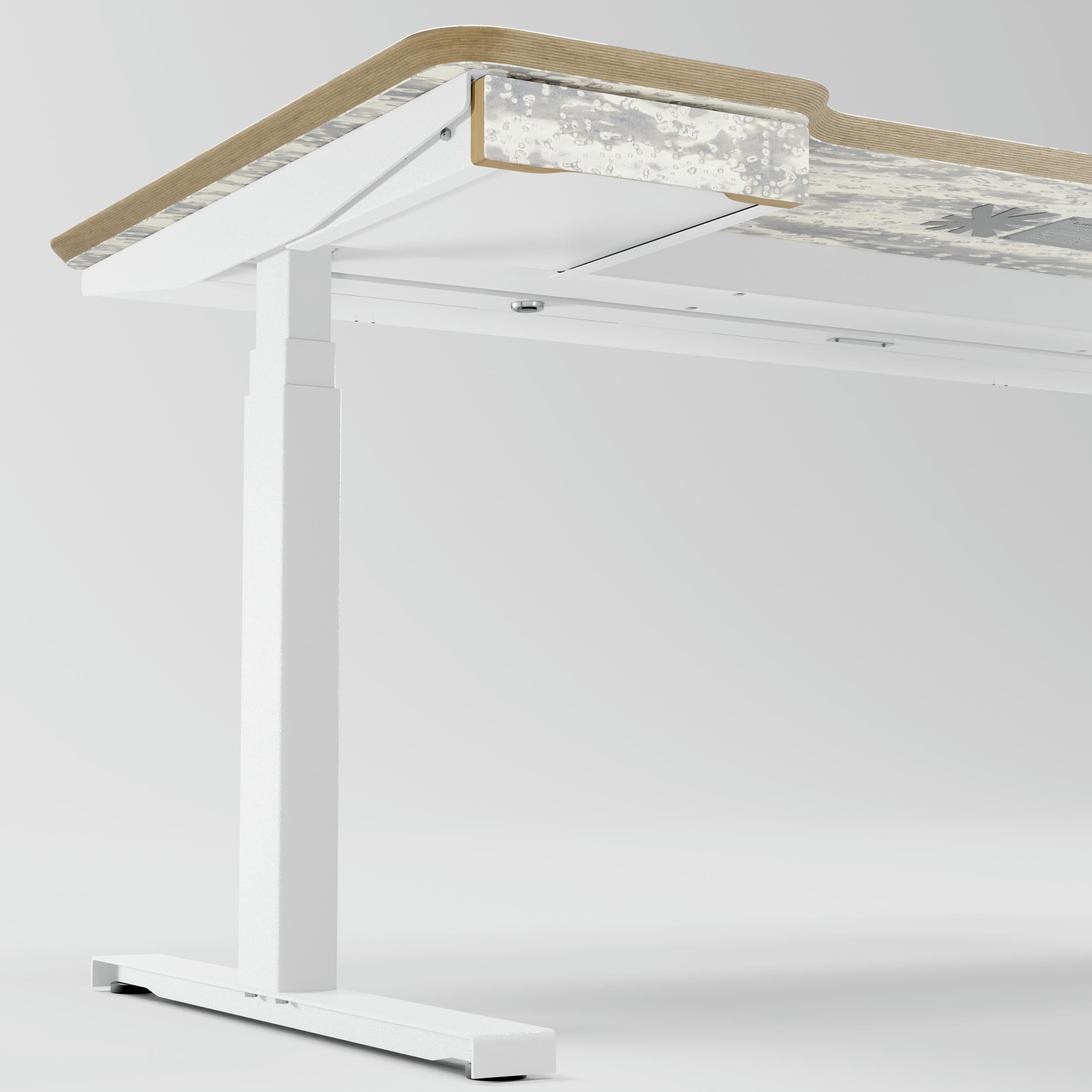 Standing desk Lato Pro Wooclé Grey with CabelGenius