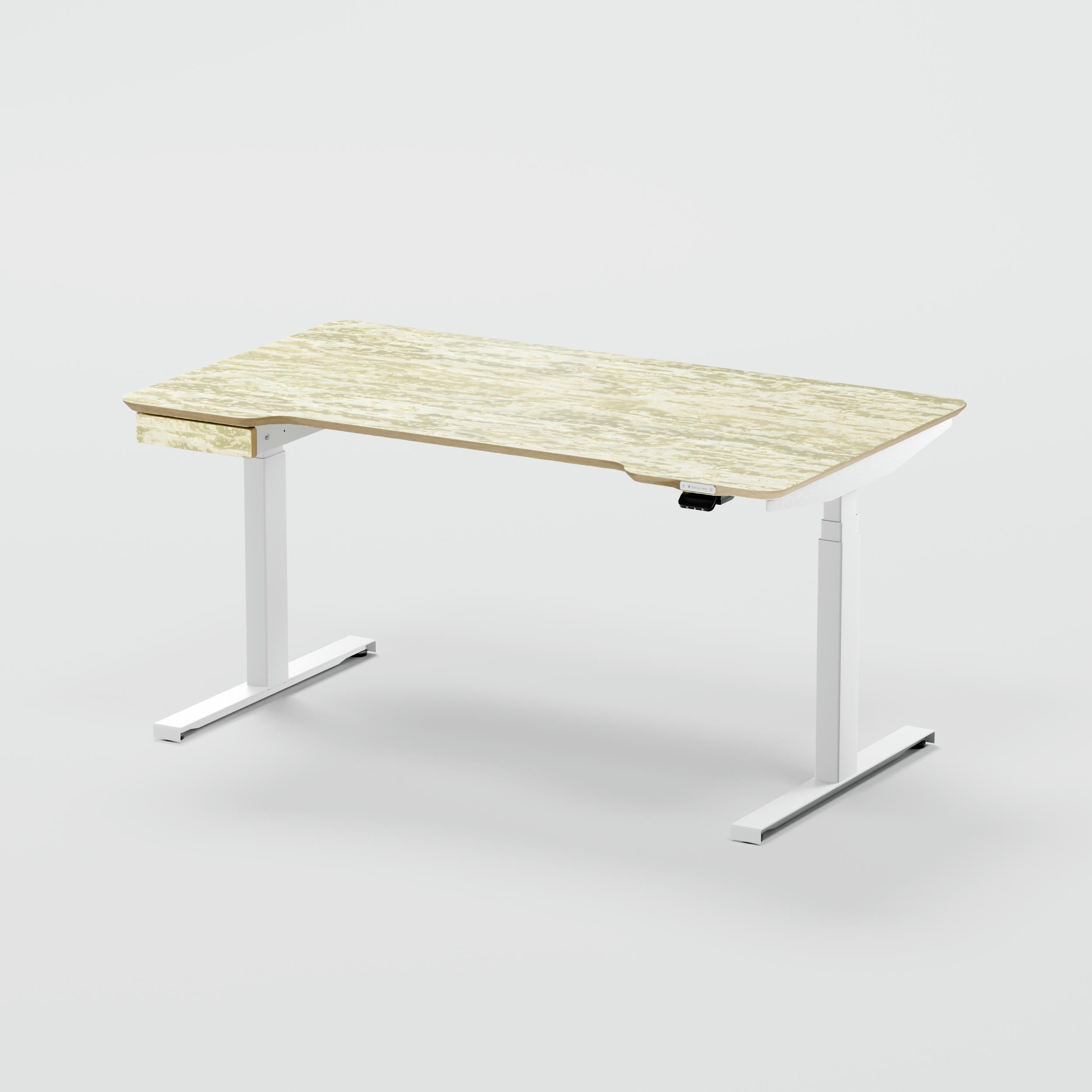 Standing desk Lato Pro Wooclé Yellow with CabelGenius