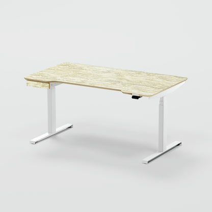 Standing desk Lato Pro Wooclé Yellow with CabelGenius