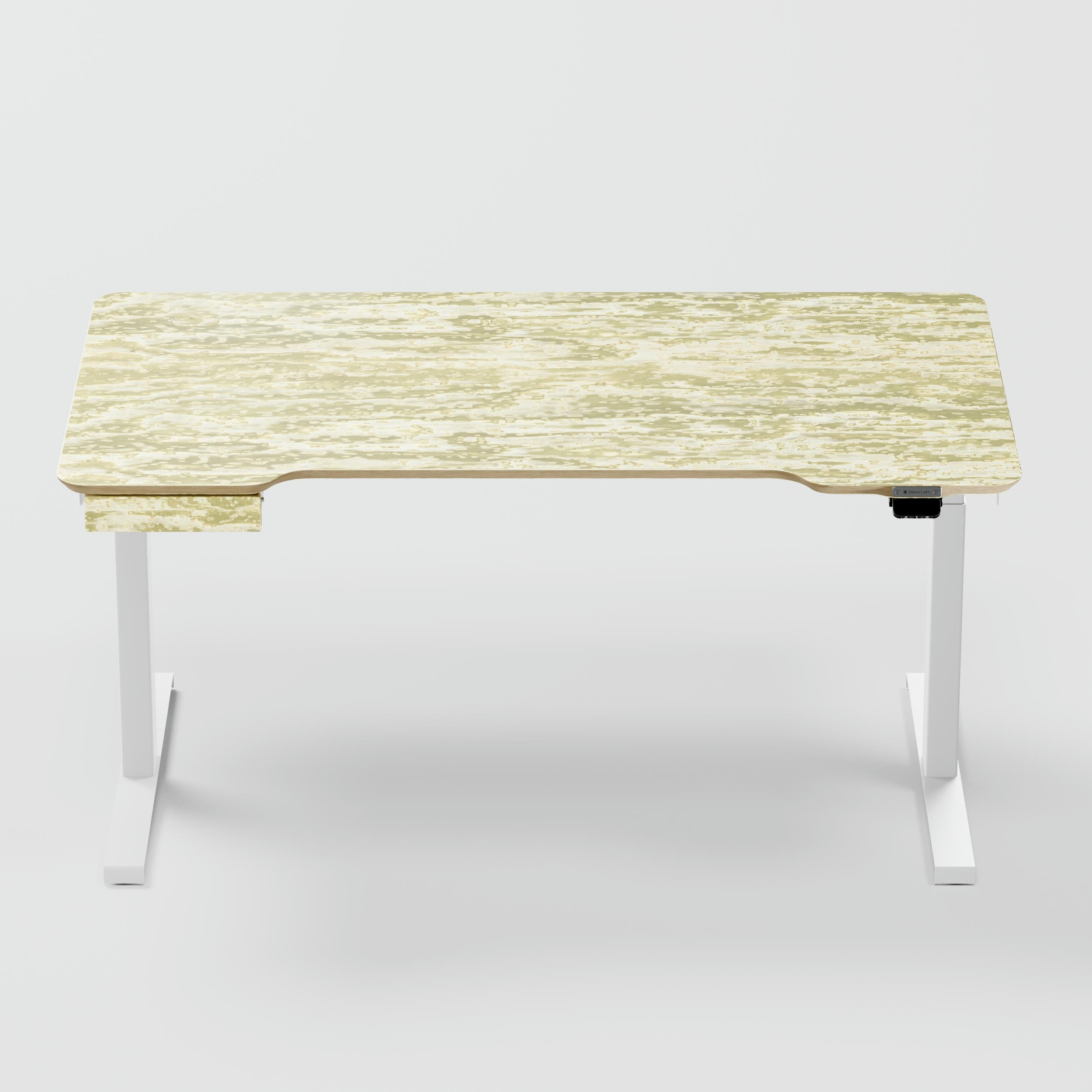 Standing desk Lato Pro Wooclé Yellow with CabelGenius