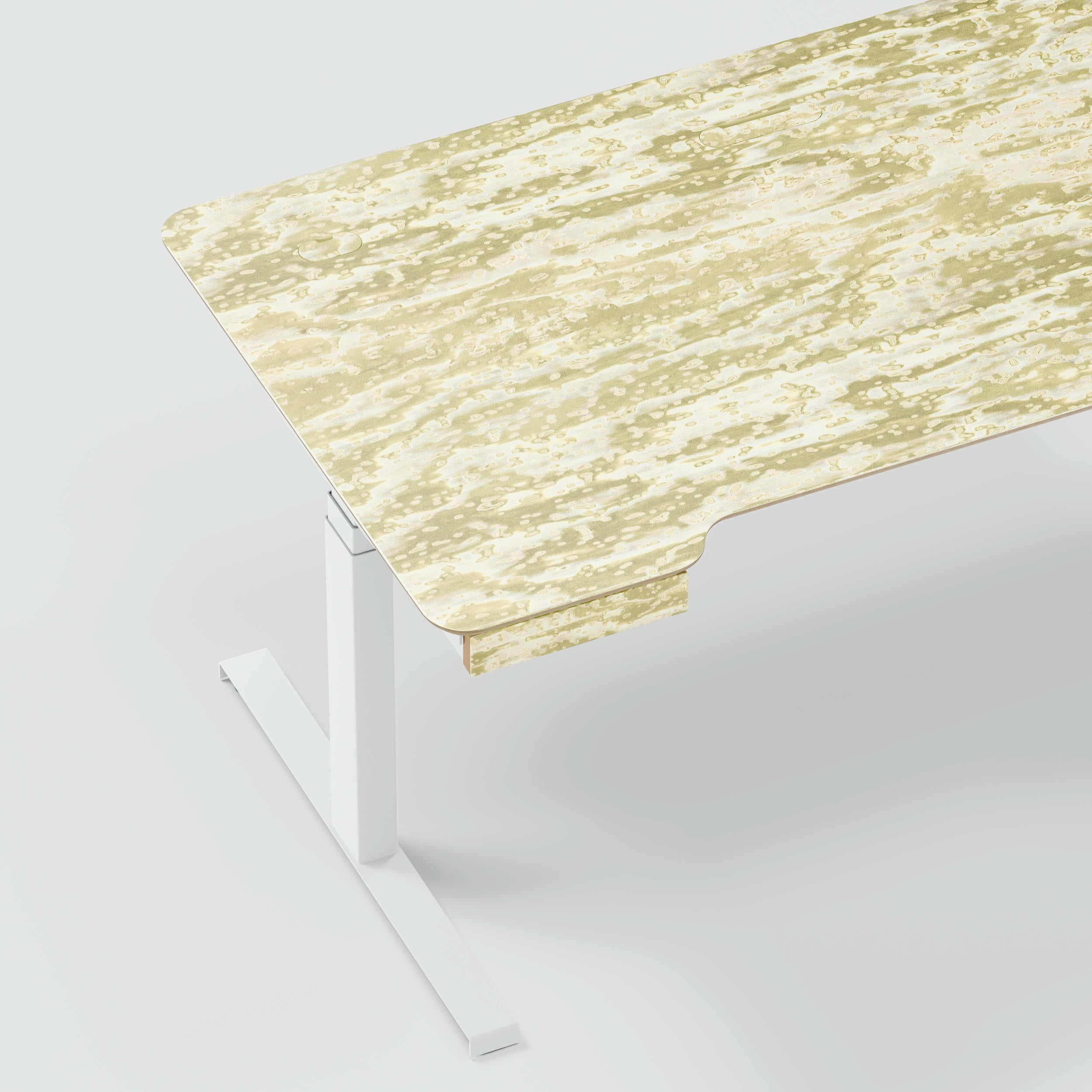 Standing desk Lato Pro Wooclé Yellow with CabelGenius