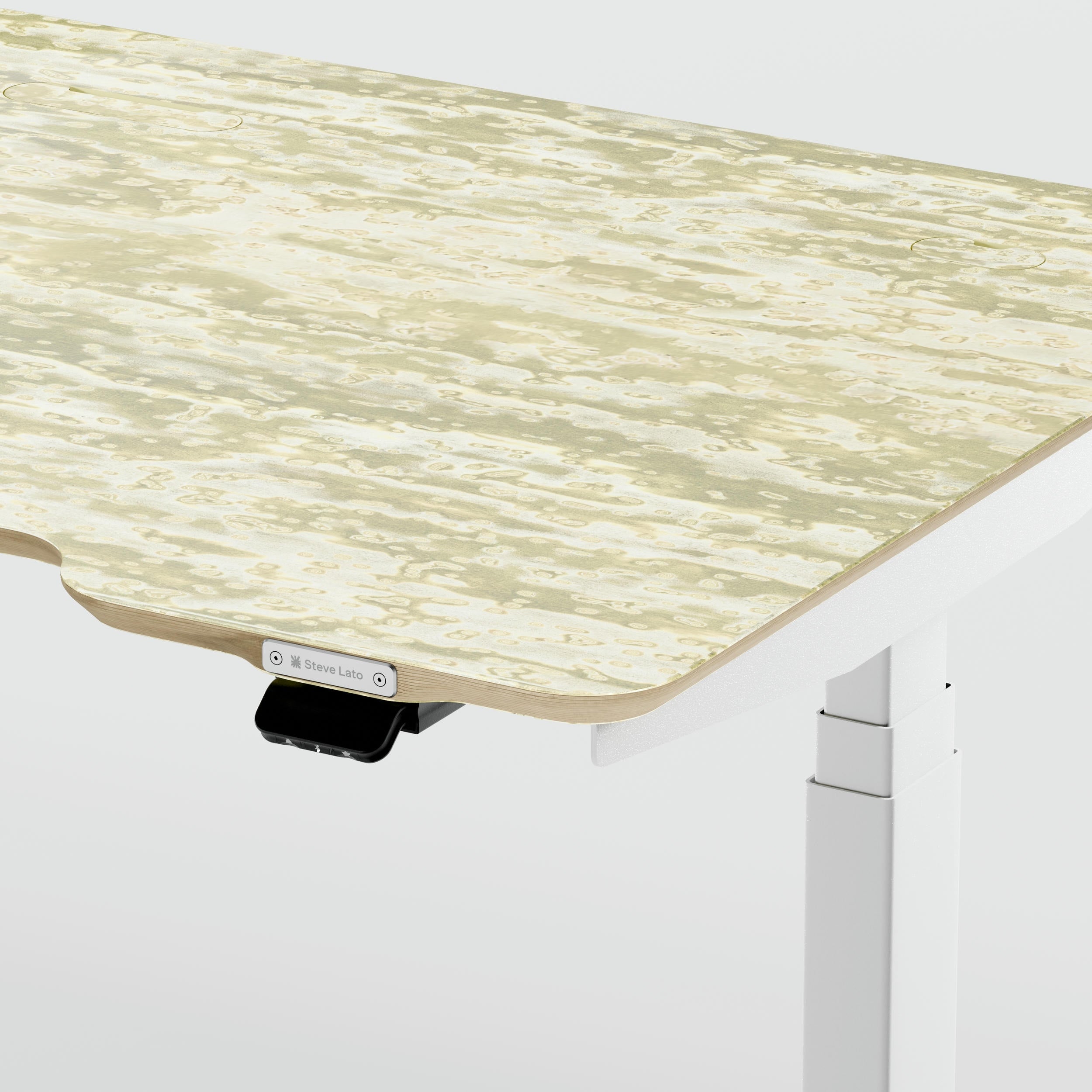 Standing desk Lato Pro Wooclé Yellow with CabelGenius