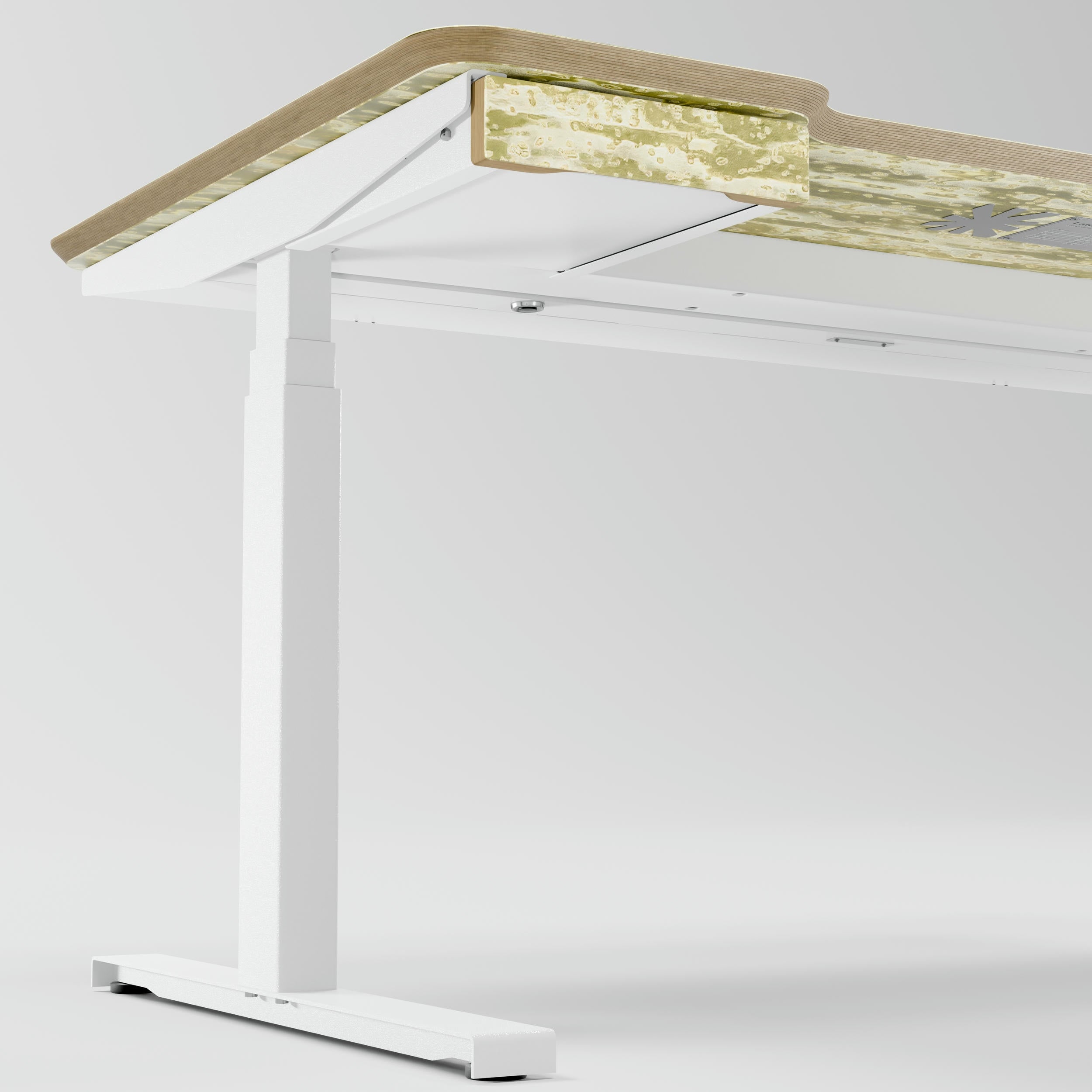 Standing desk Lato Pro Wooclé Yellow with CabelGenius