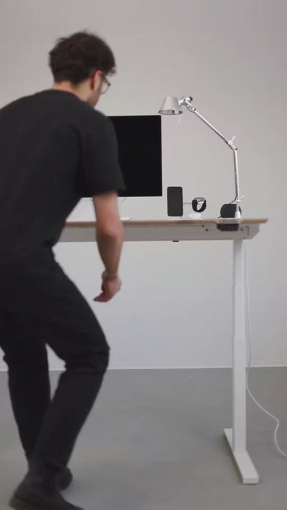 Standing desk Lato Pro Walnut Burl with CabelGenius